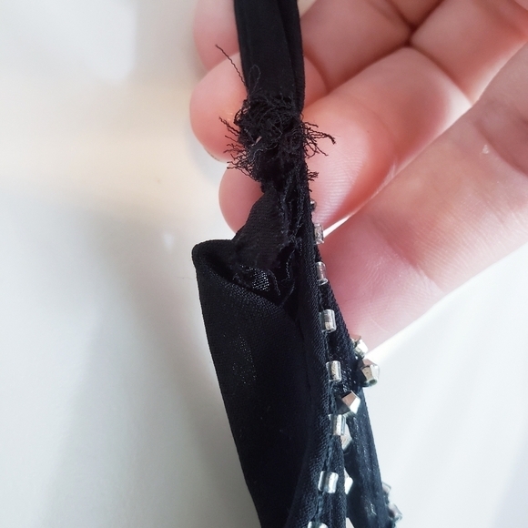 NWT Zara Little Black Dress Beaded Bodice Mini A-line Cocktail - Picture 14 of 16